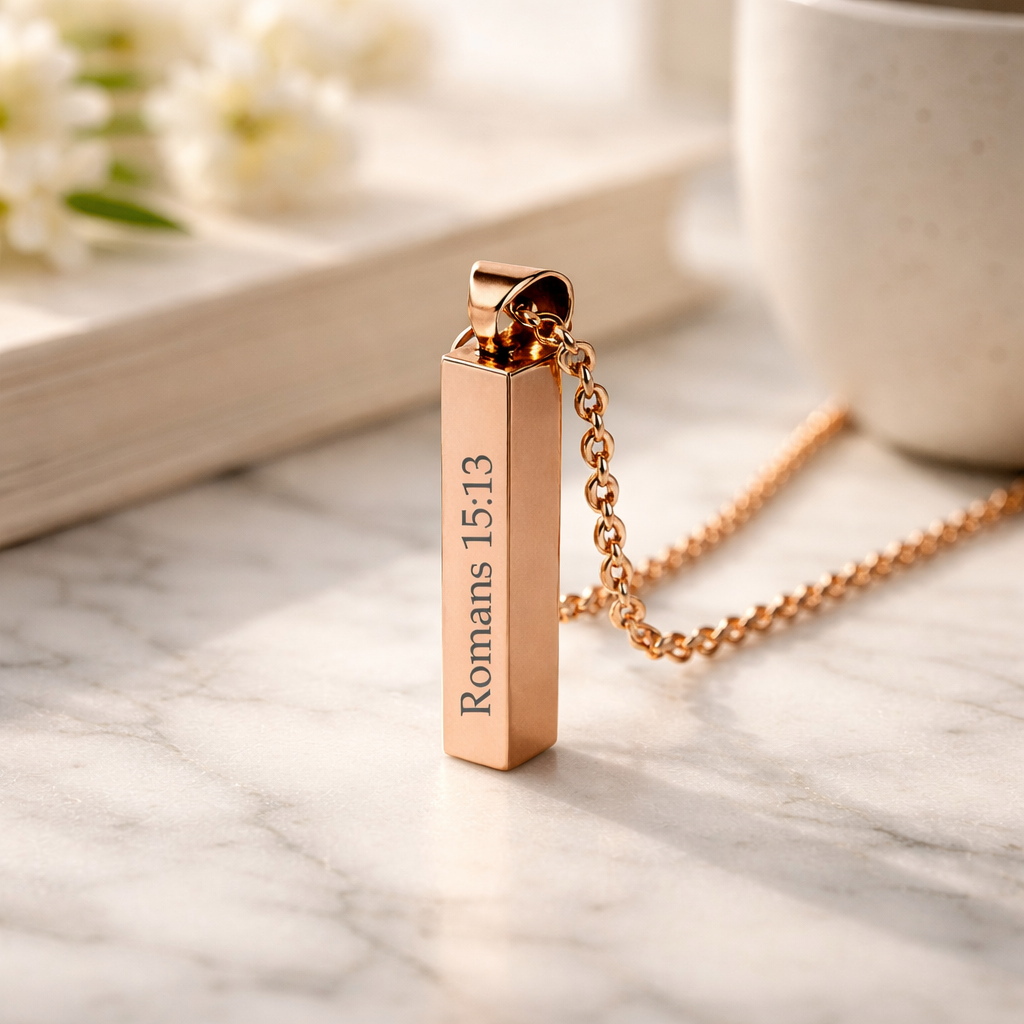 Custom Bible Scripture Bar Necklace