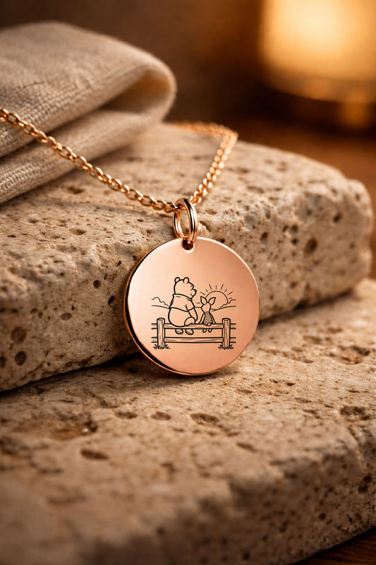 pooh and piglet necklace