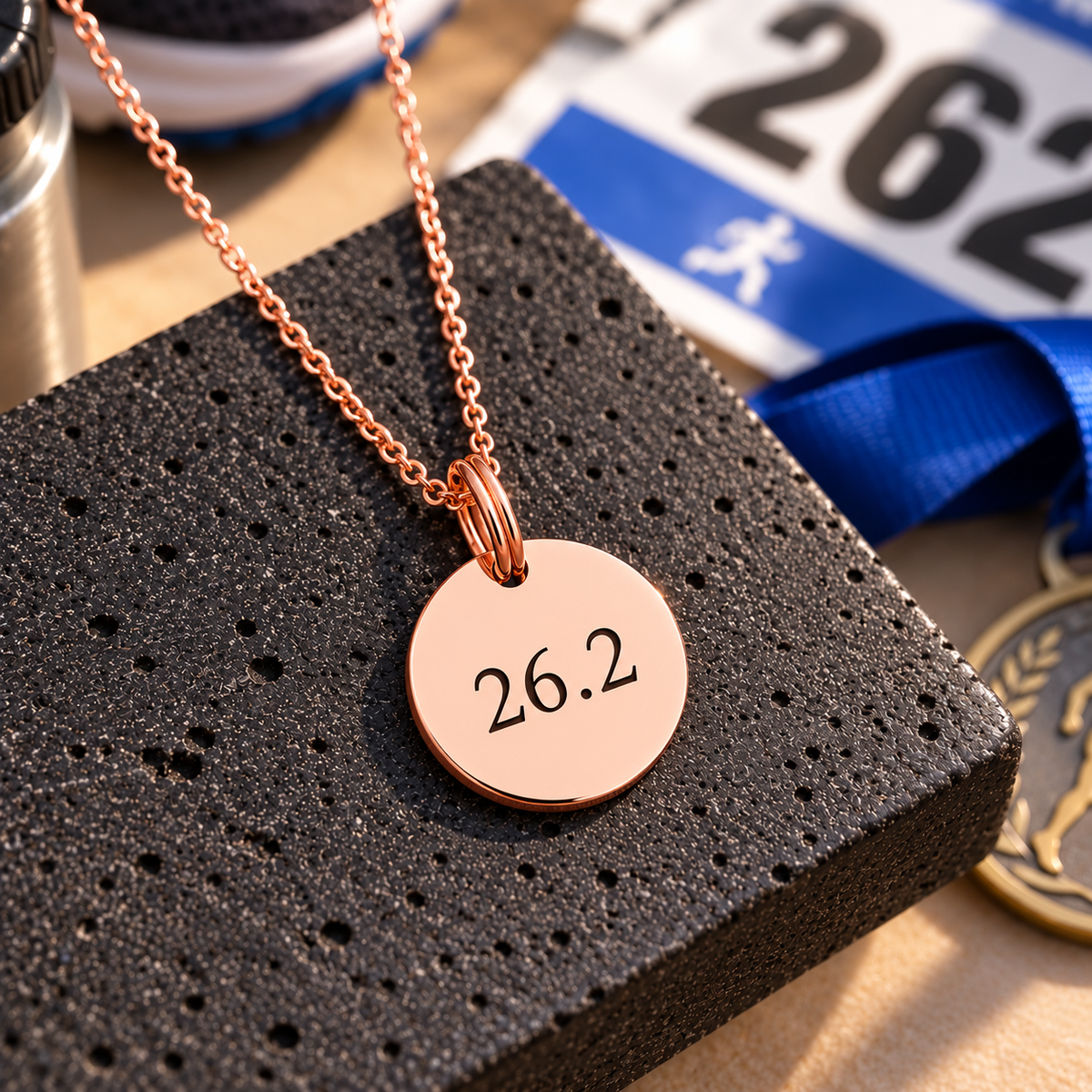 26.2 Marathon Necklace Rose