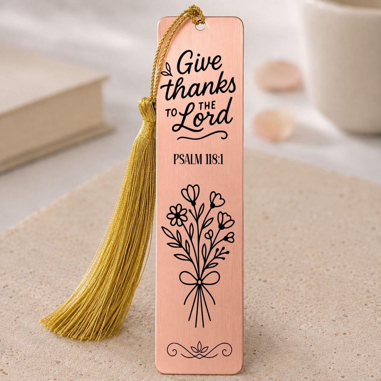 Give Thanks to the Lord" Psalm 118:1 Christian Bookmark