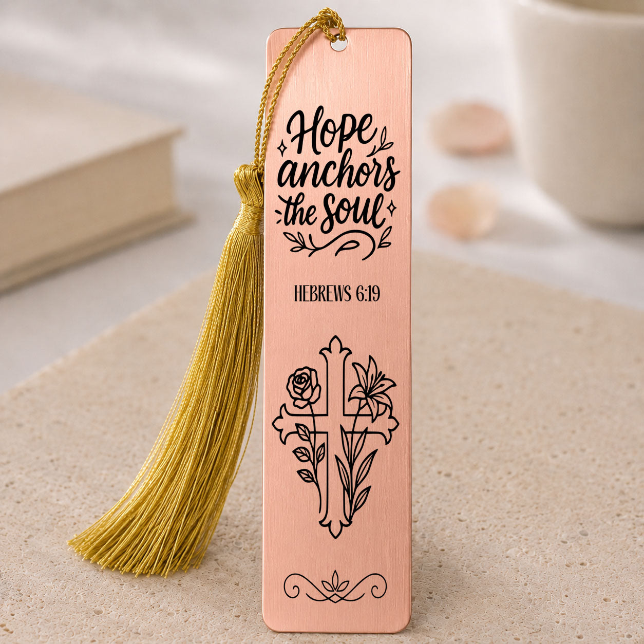 Hebrews 6:19 scripture gift in rose Gold
