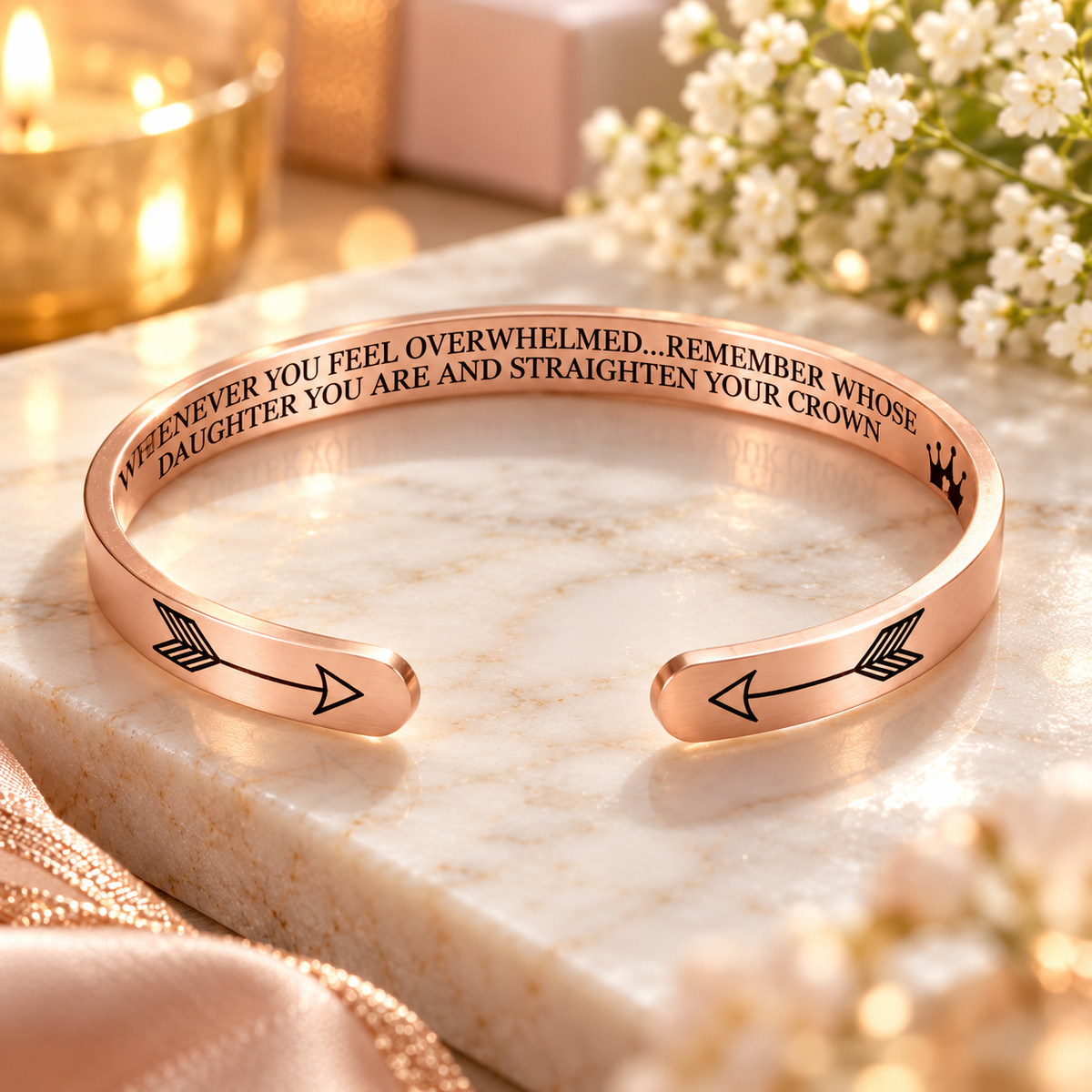 Whenever You Feel Overwhelmed bracelet Rose Gold