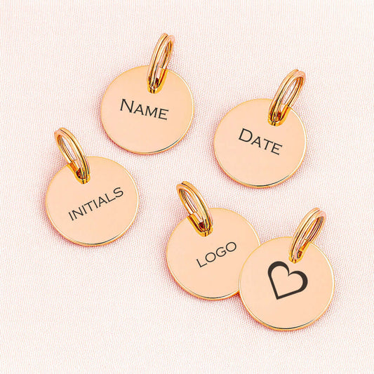5 Pack Custom Engraved Small Round Charms for your Jewelry Bracelet Pendant Keychain or DIY projects