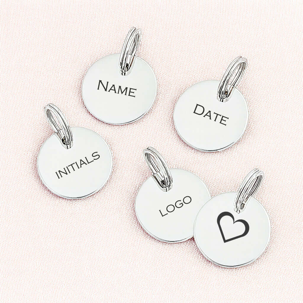 5 Pack Custom Engraved Small Round Charms for your Jewelry Bracelet Pendant Keychain or DIY projects