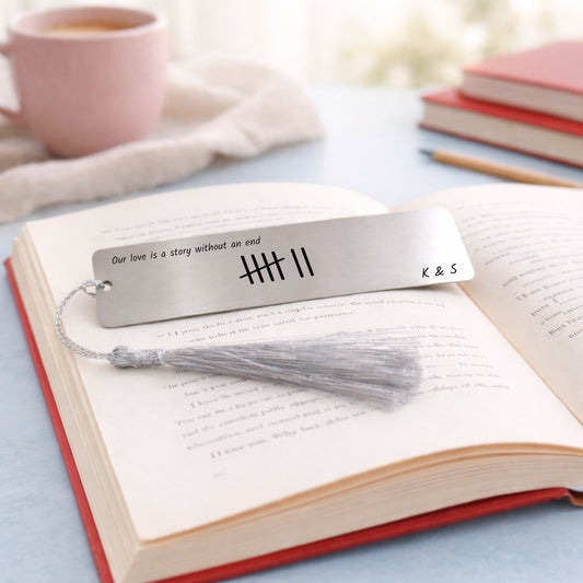 Customized Tally bookmark in silver Metal color