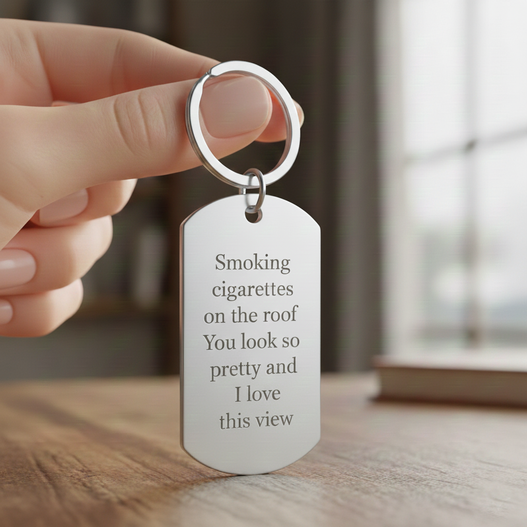 Keychain with Full Song Lyrics Engraved