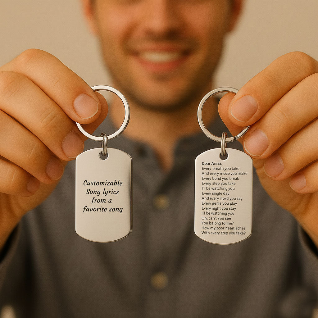 Song engraved on keychain