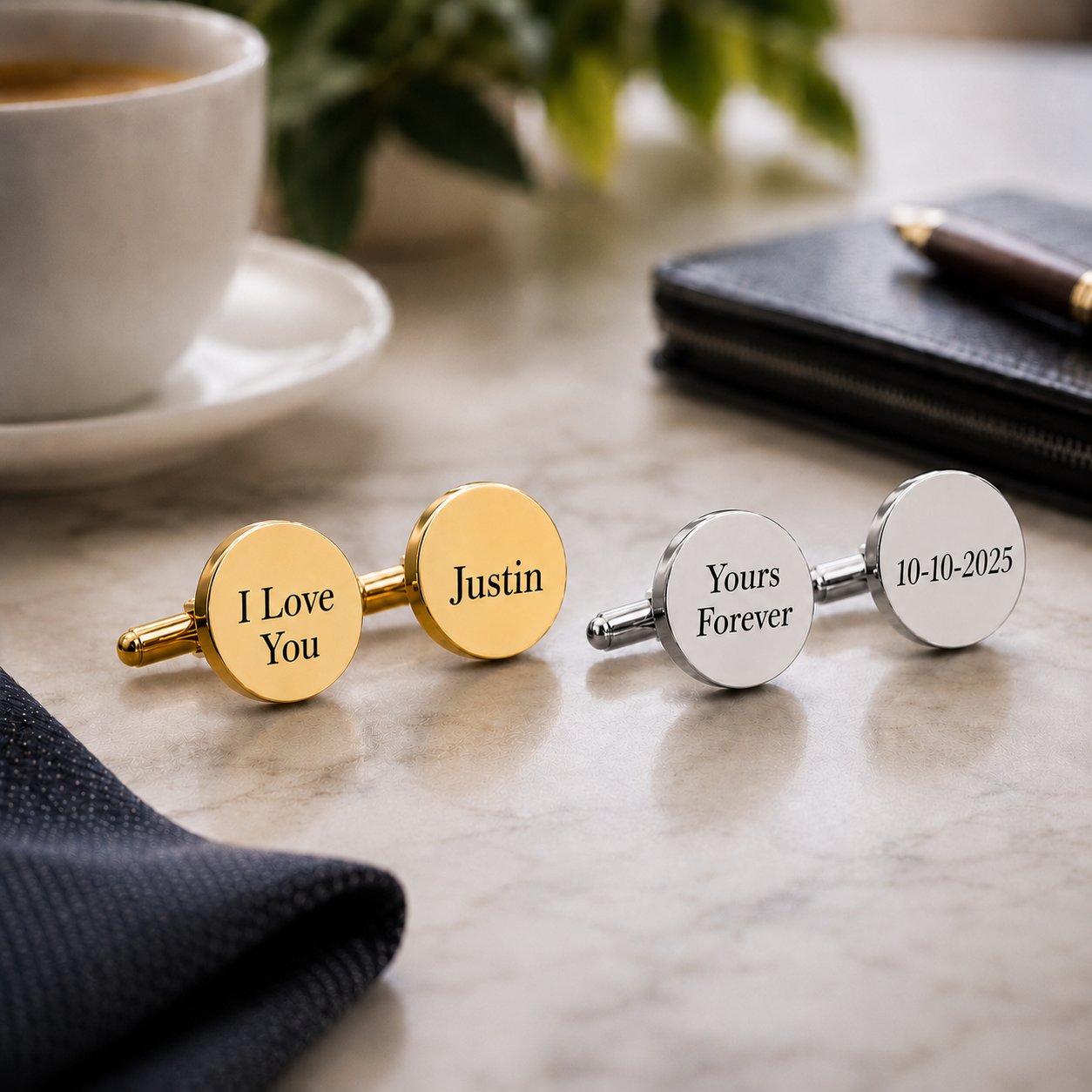 Text / Name engraved Cufflinks 
