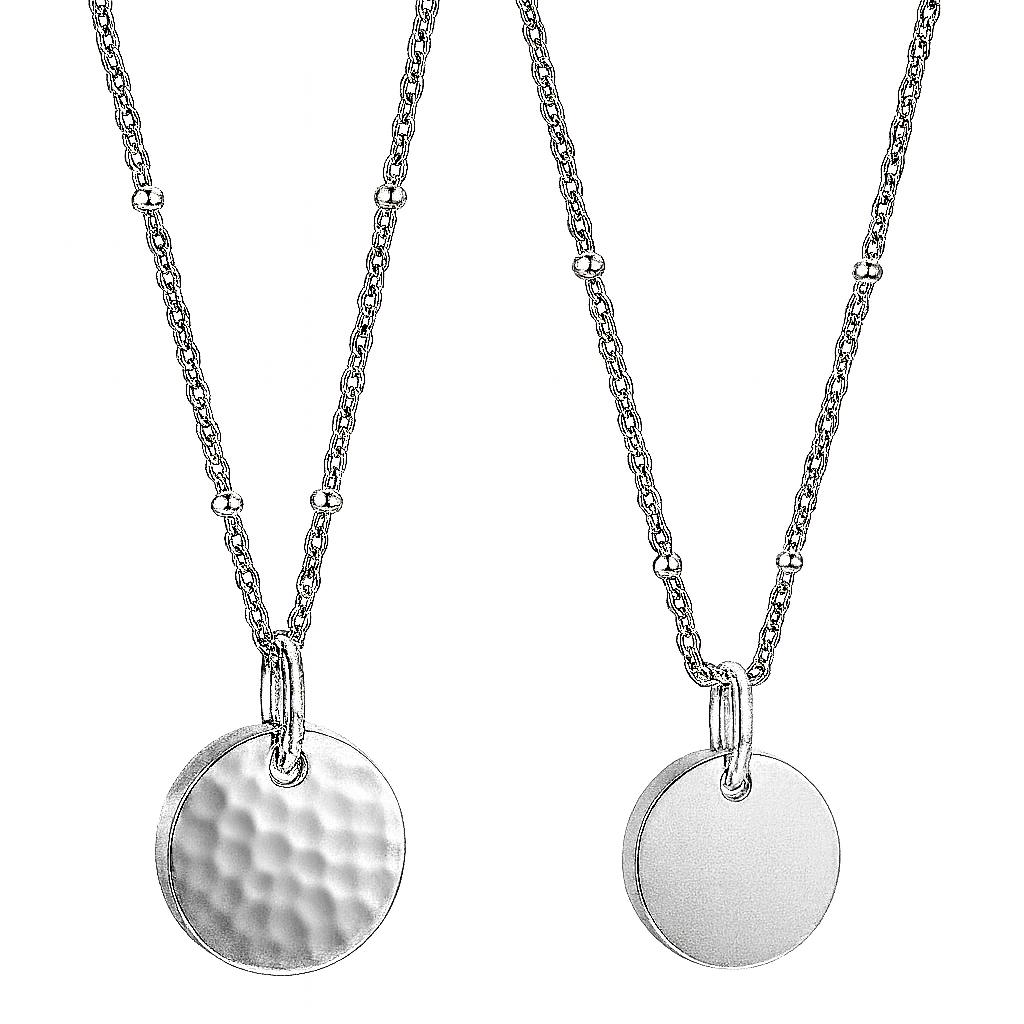 Customize Dainty Hammered Moon Phase Luna Pendant Necklace 1.4 cm Charms