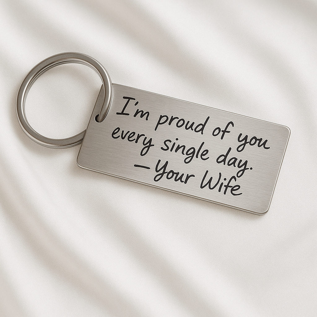 actual hand writing memorial keychain