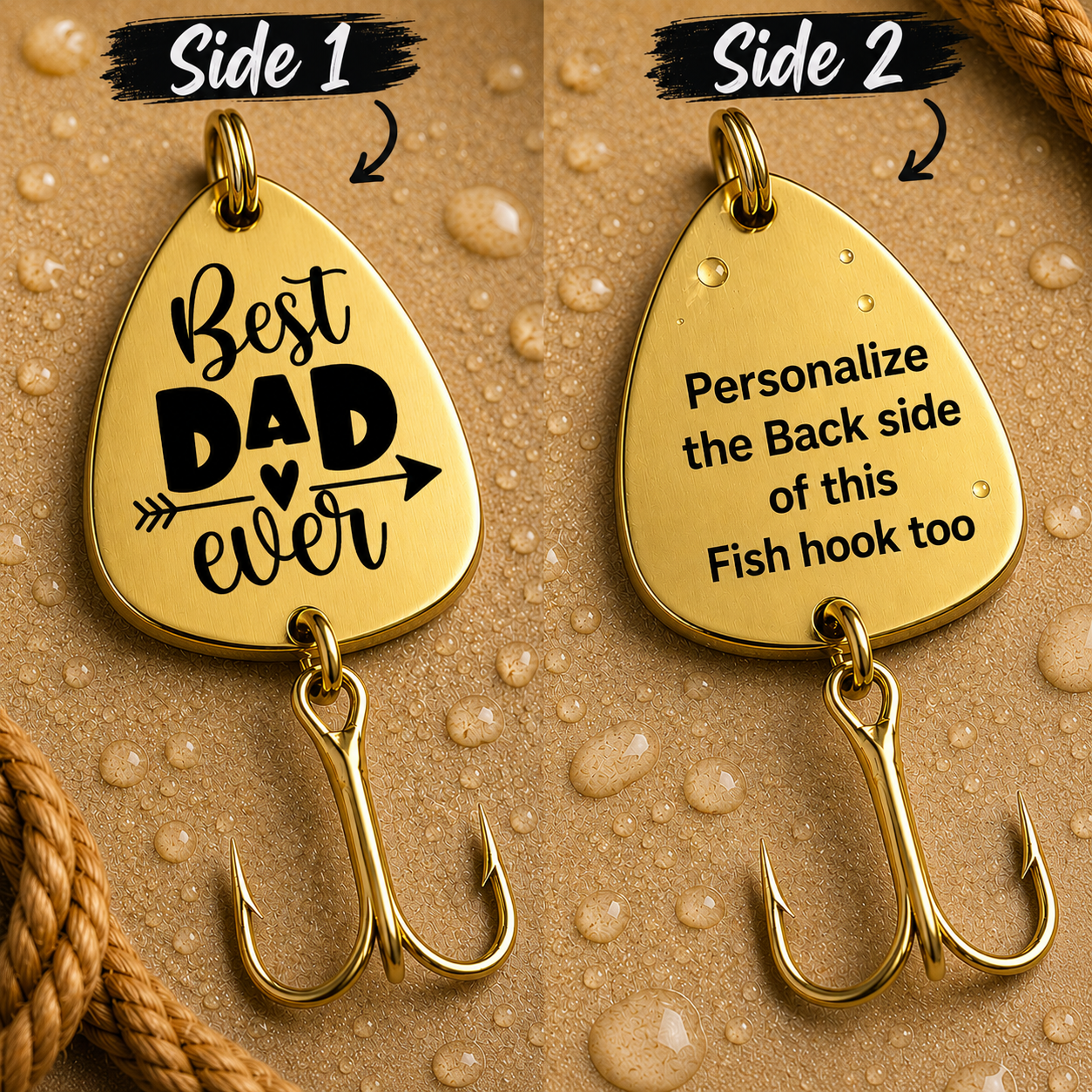 best dad ever fish lure for fathers day GOLD COLOR