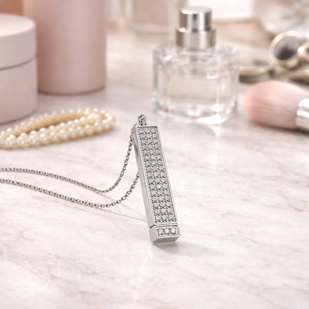 crystal stretch bar secret pendant