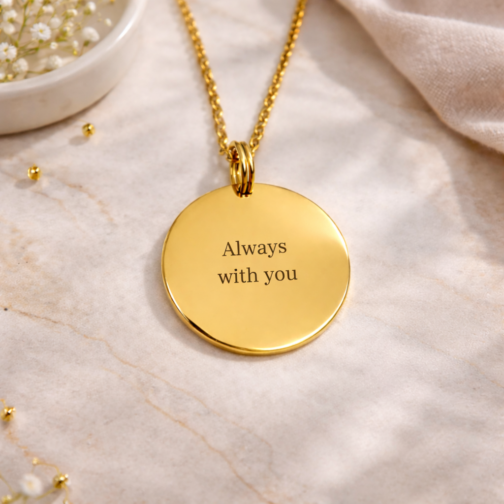 1 line text pendant necklace