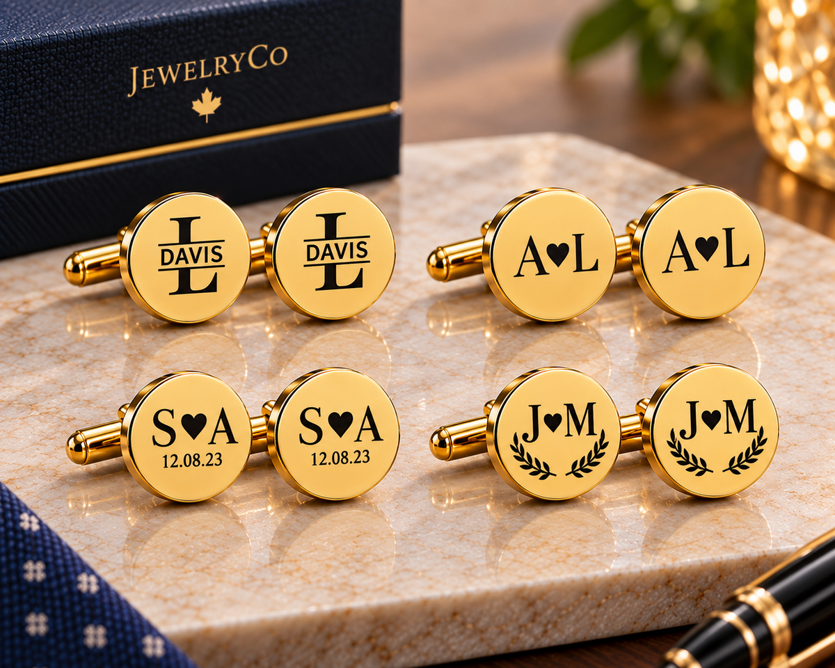 custom round cufflinks in 18 designs to choose