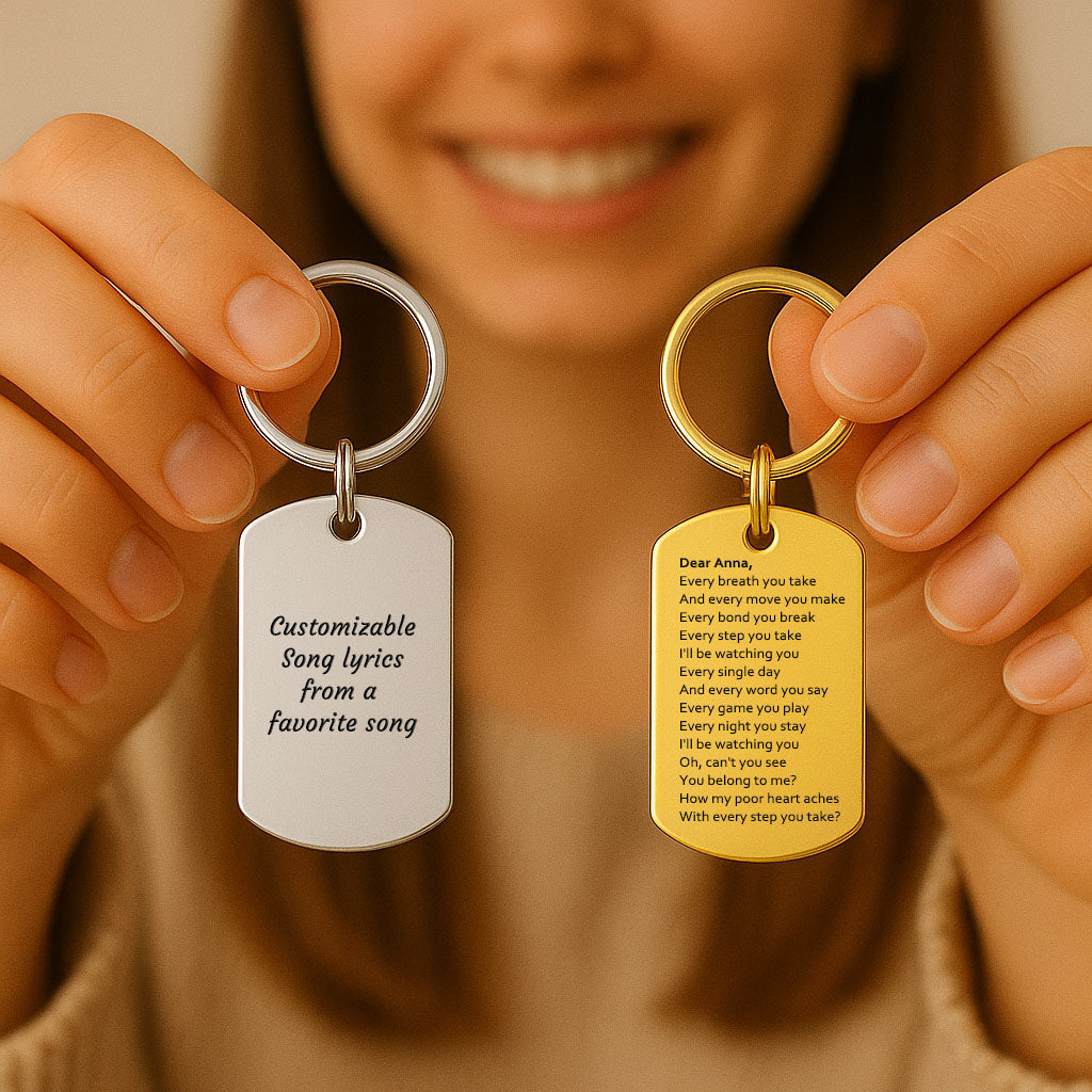 customizable song lyrics keychain