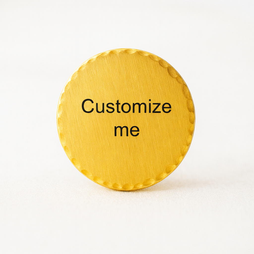 customizable round Pocket Hugs in Gold