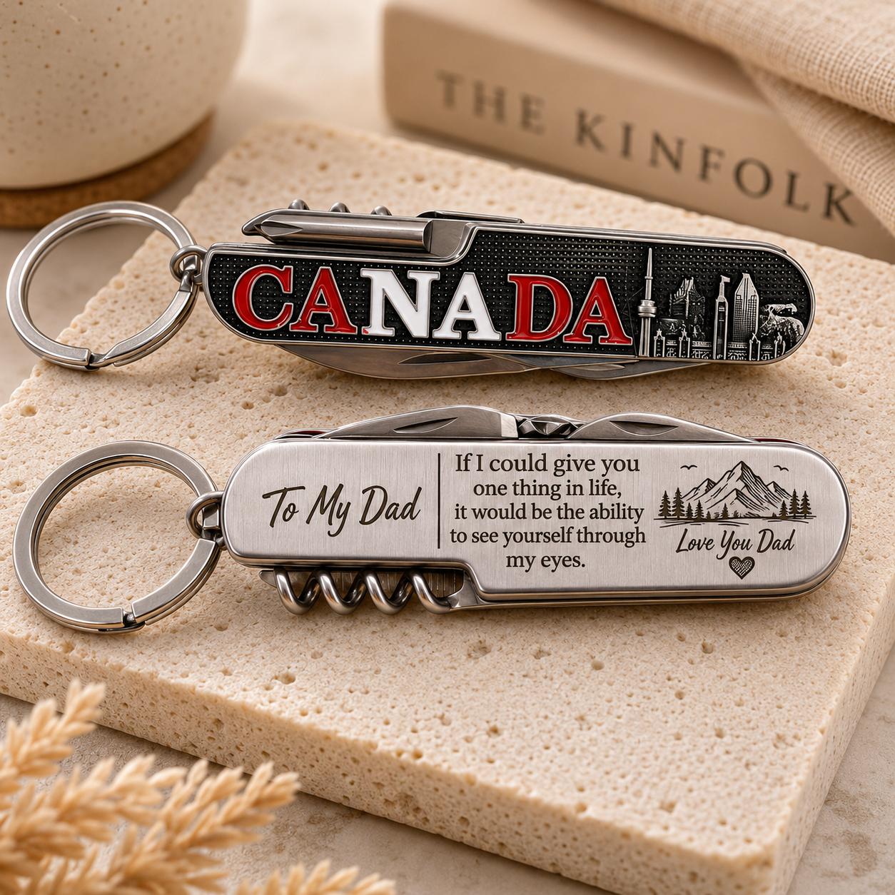 Custom Engraved Pocket Knife Keychain for Dad | Father's Day Gift | Swiss Style Utility Knife