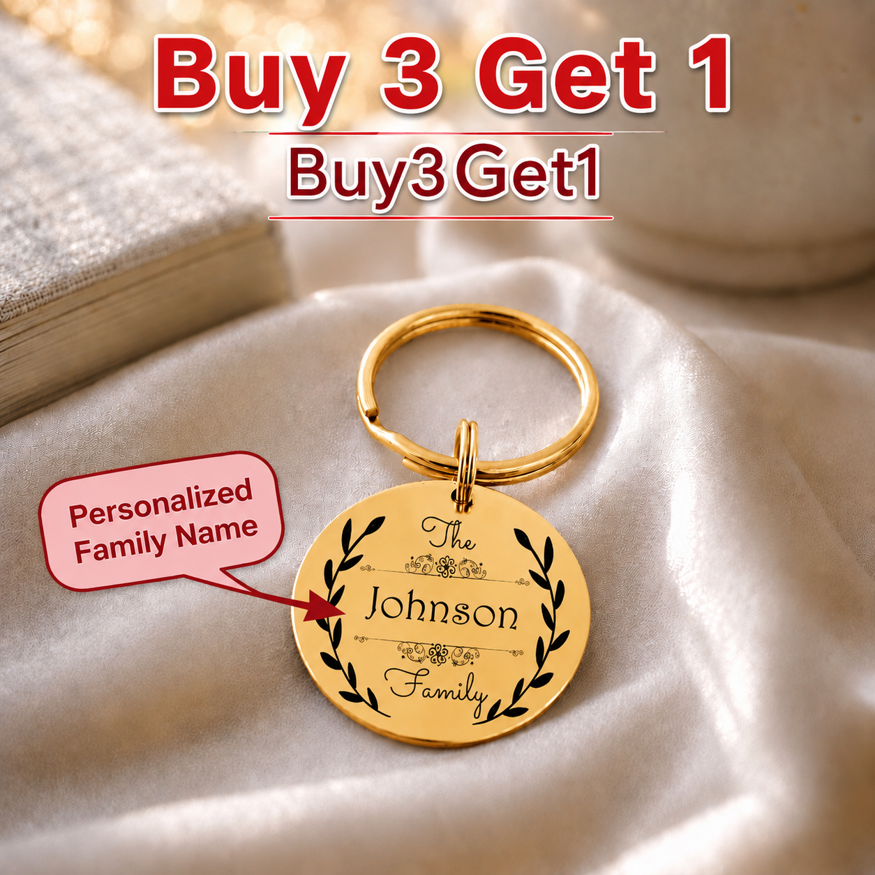 family name keychain buy 3 get 1 free