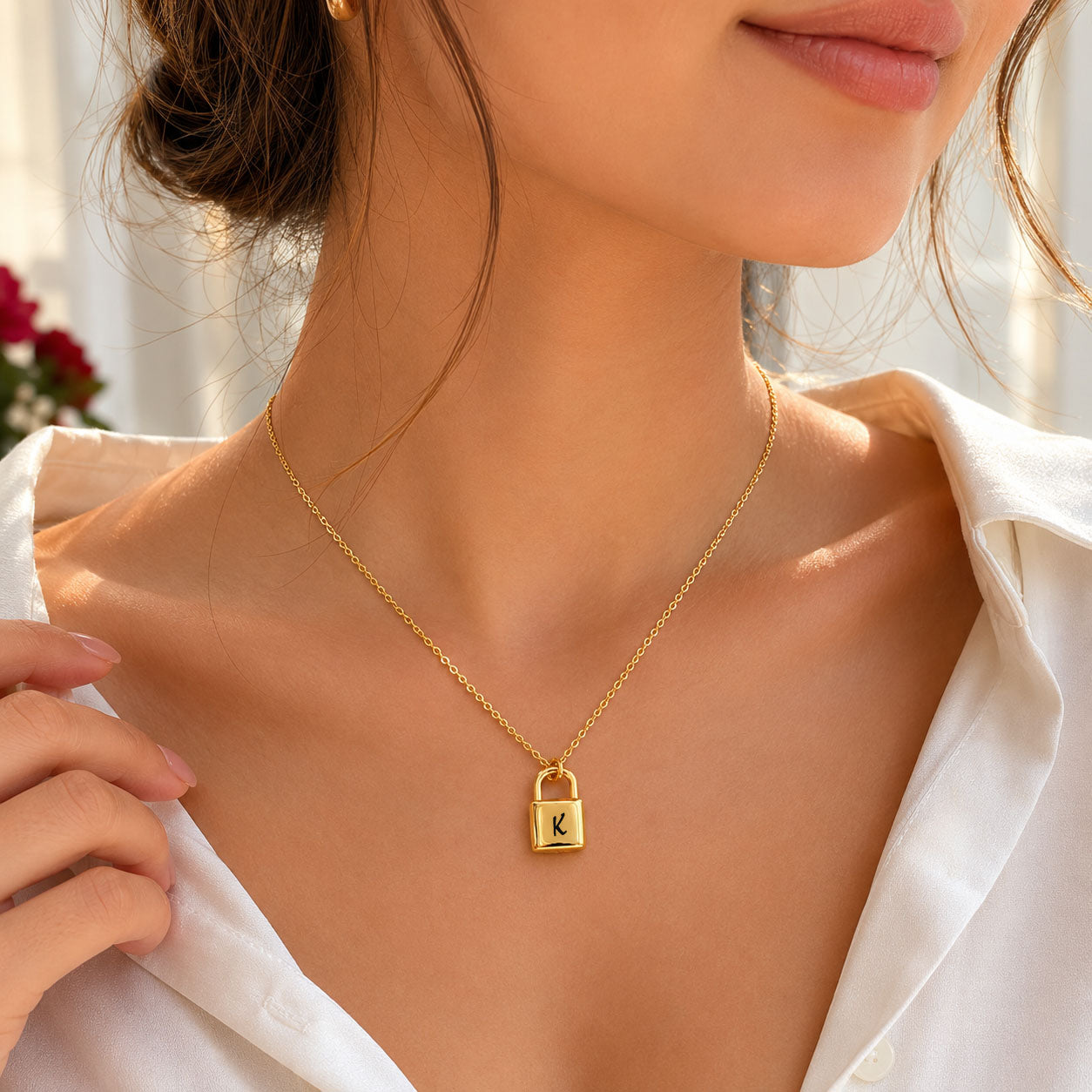 Personalized Lock Pendant Necklace