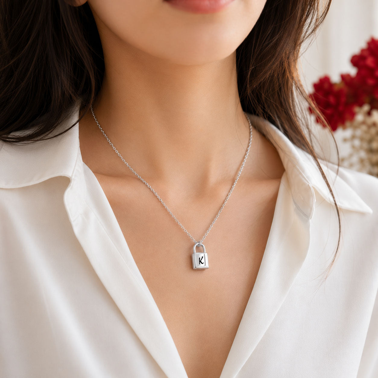 Personalized Lock Pendant Necklace