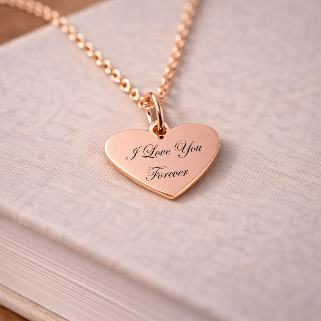 custom message heart pendant