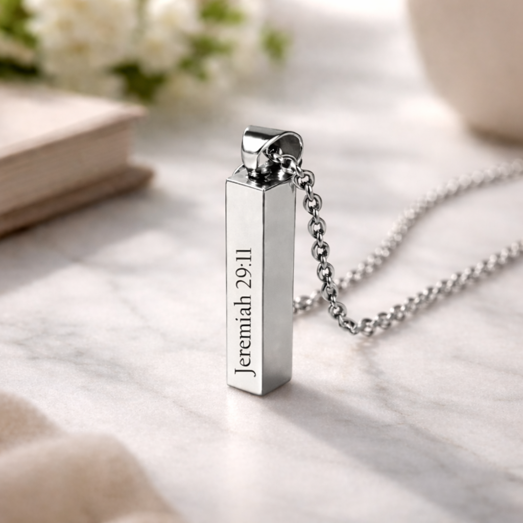 Custom Bible Scripture Bar Necklace