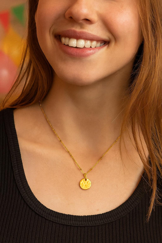 
Hammered  moon Pendant Name Necklaces