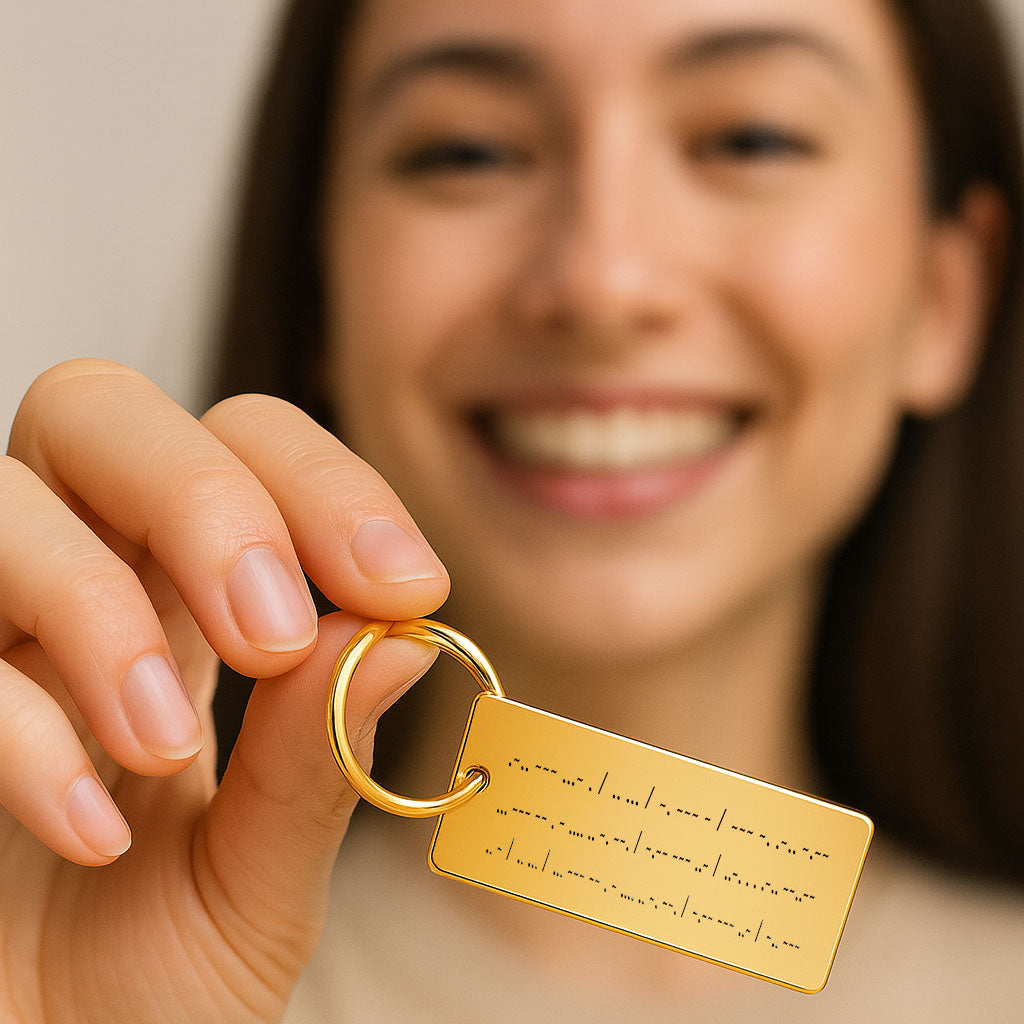 Morris Code Keychain Personalised Morse Code Keyring And Decoder Card. – JewelryCo Custom ...
