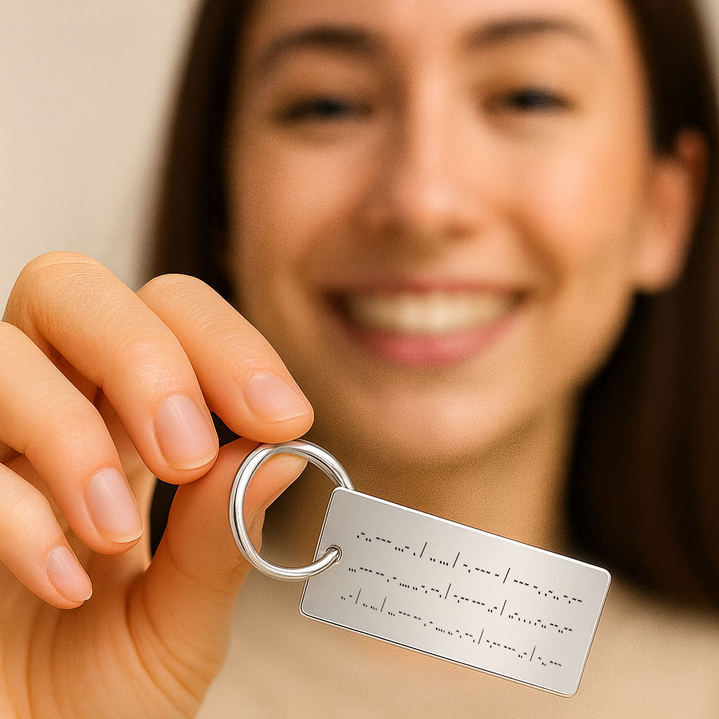 custom made Morse Code Keyring Keychain