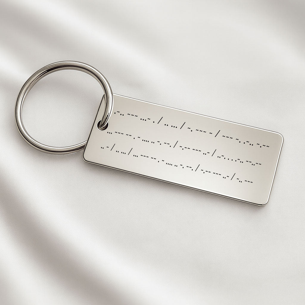 customized Morse Code Keyring Keychain