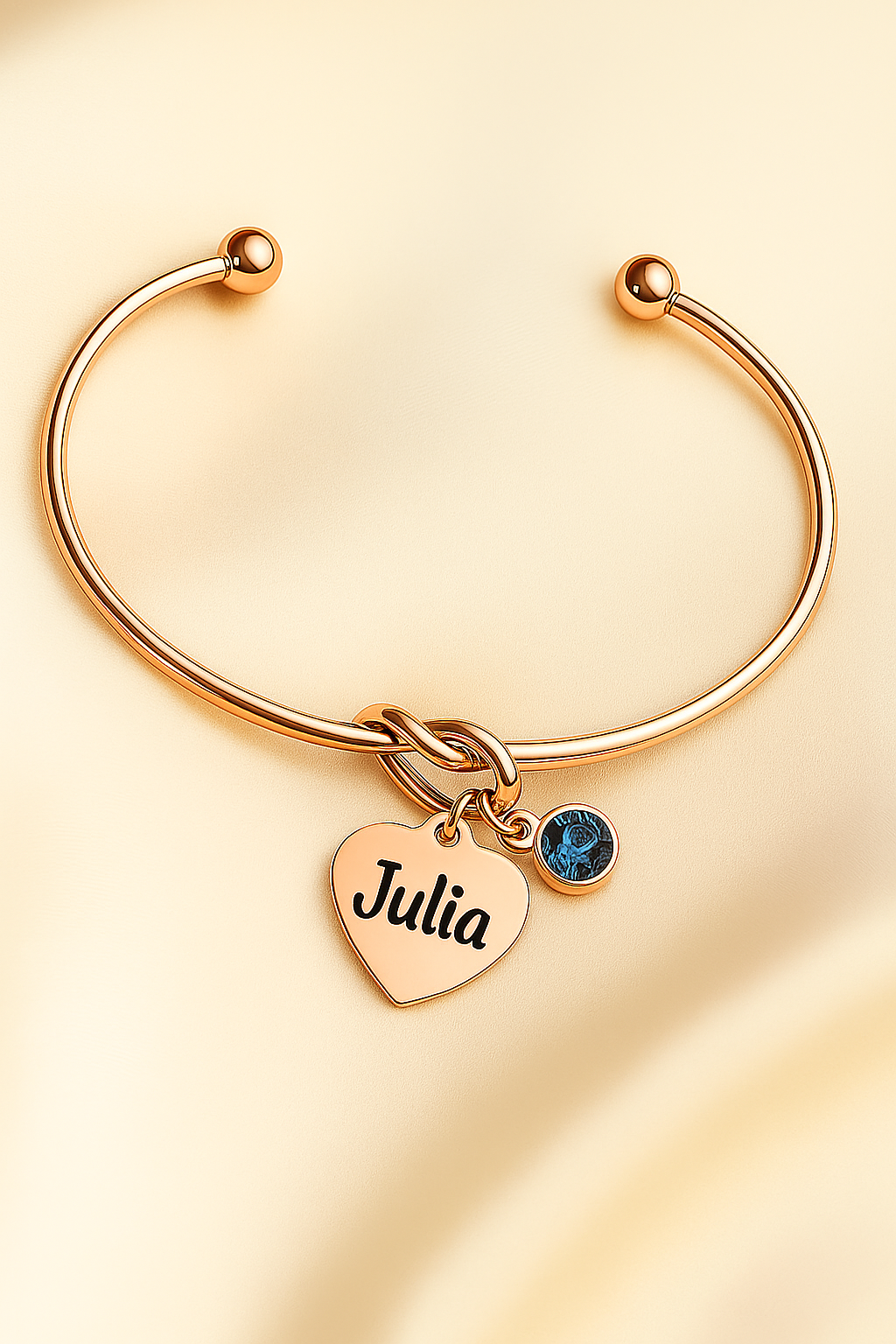 name on Rose Gold Knot bracelets