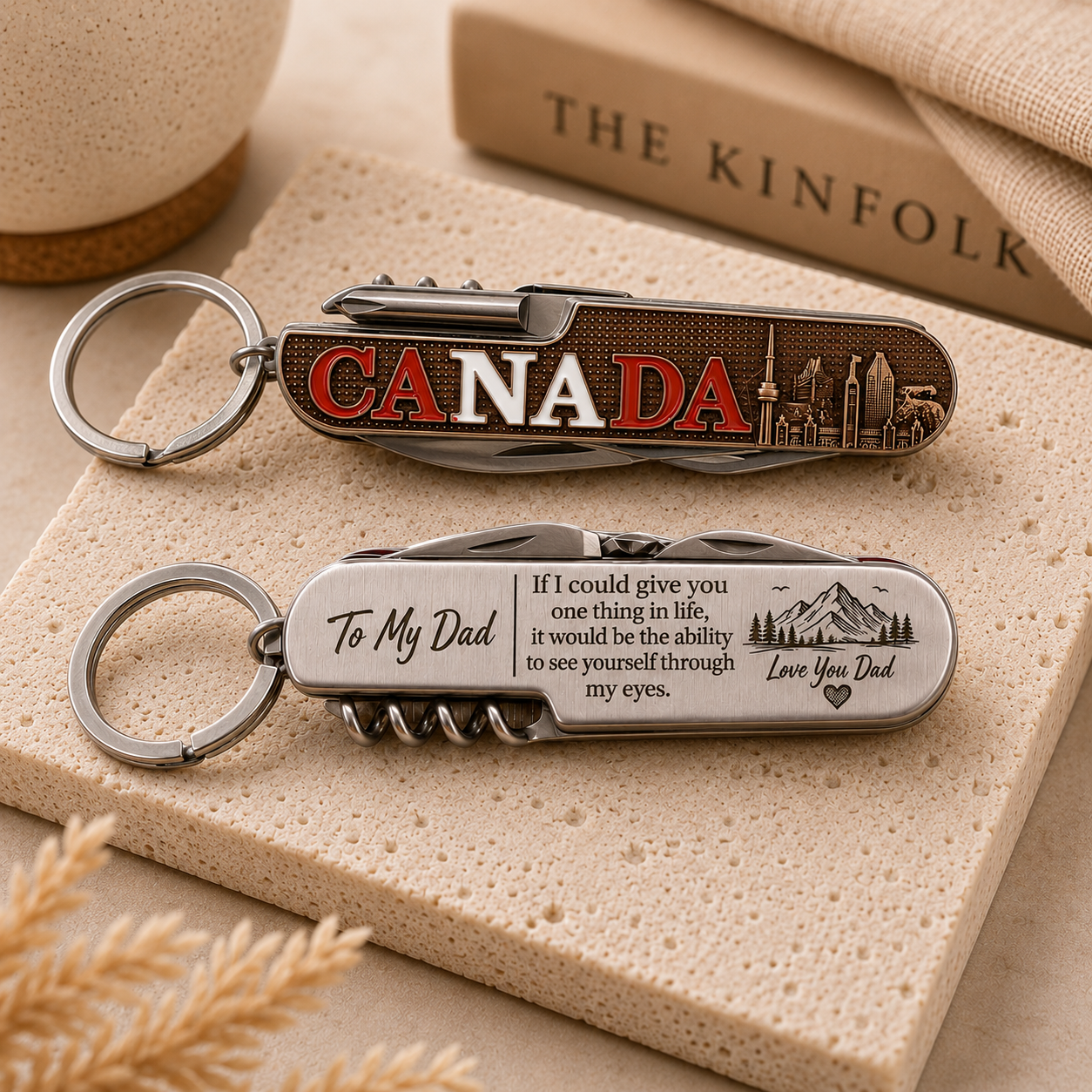 Customized knife set for Dad gift.