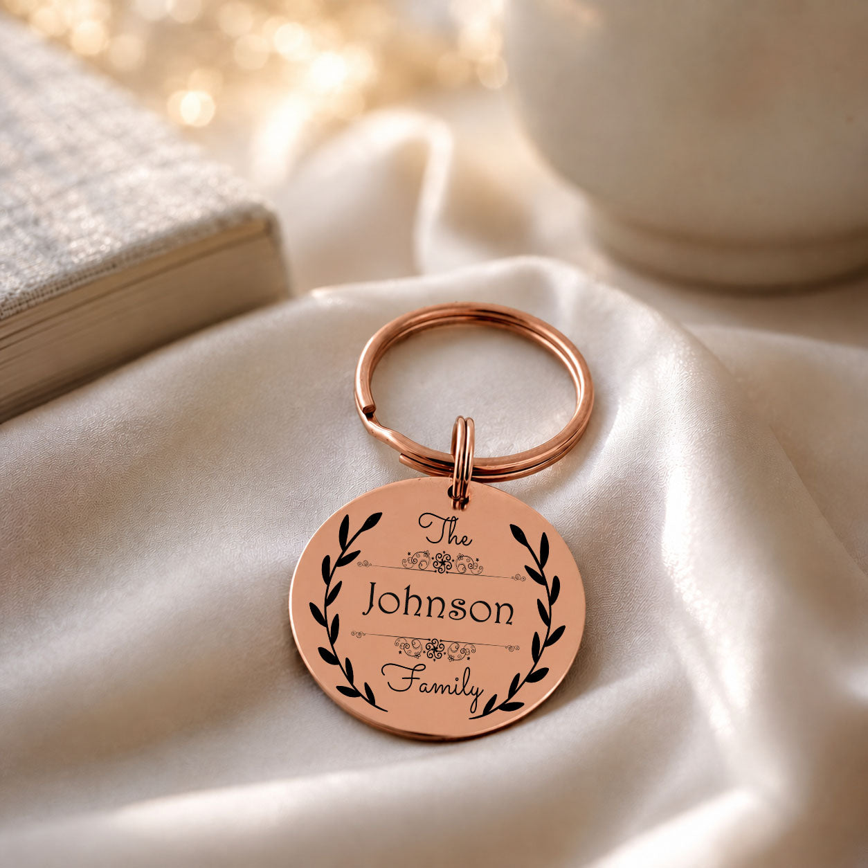 custom last name gift rose gold
