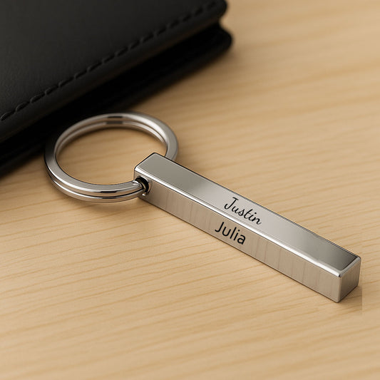 Custom Name 3D Bar Pendant keychain