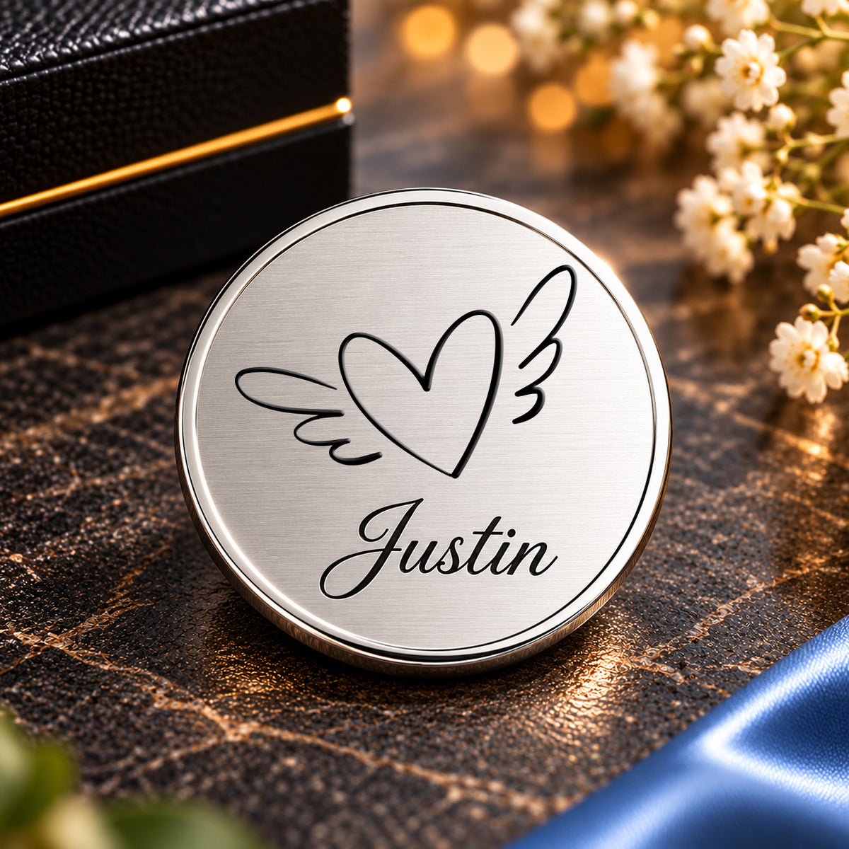 Angel wings Pocket Hugs Memorial Gifts keepsakes for family and bereavement - Little Hug From Heaven