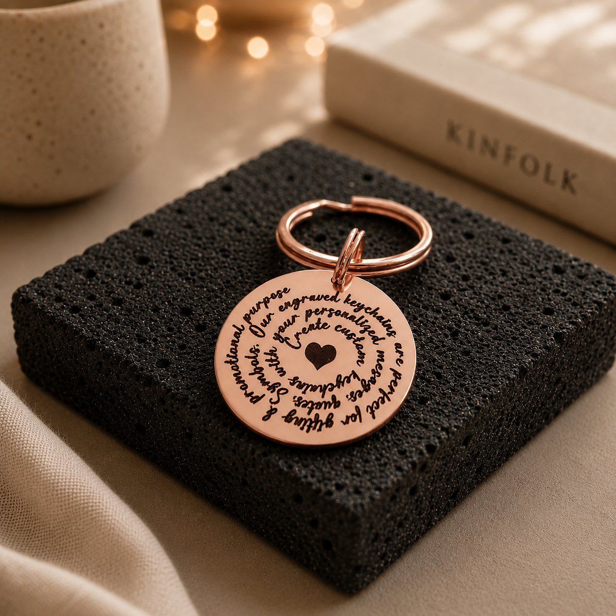 personalized with own text spiral text keychain