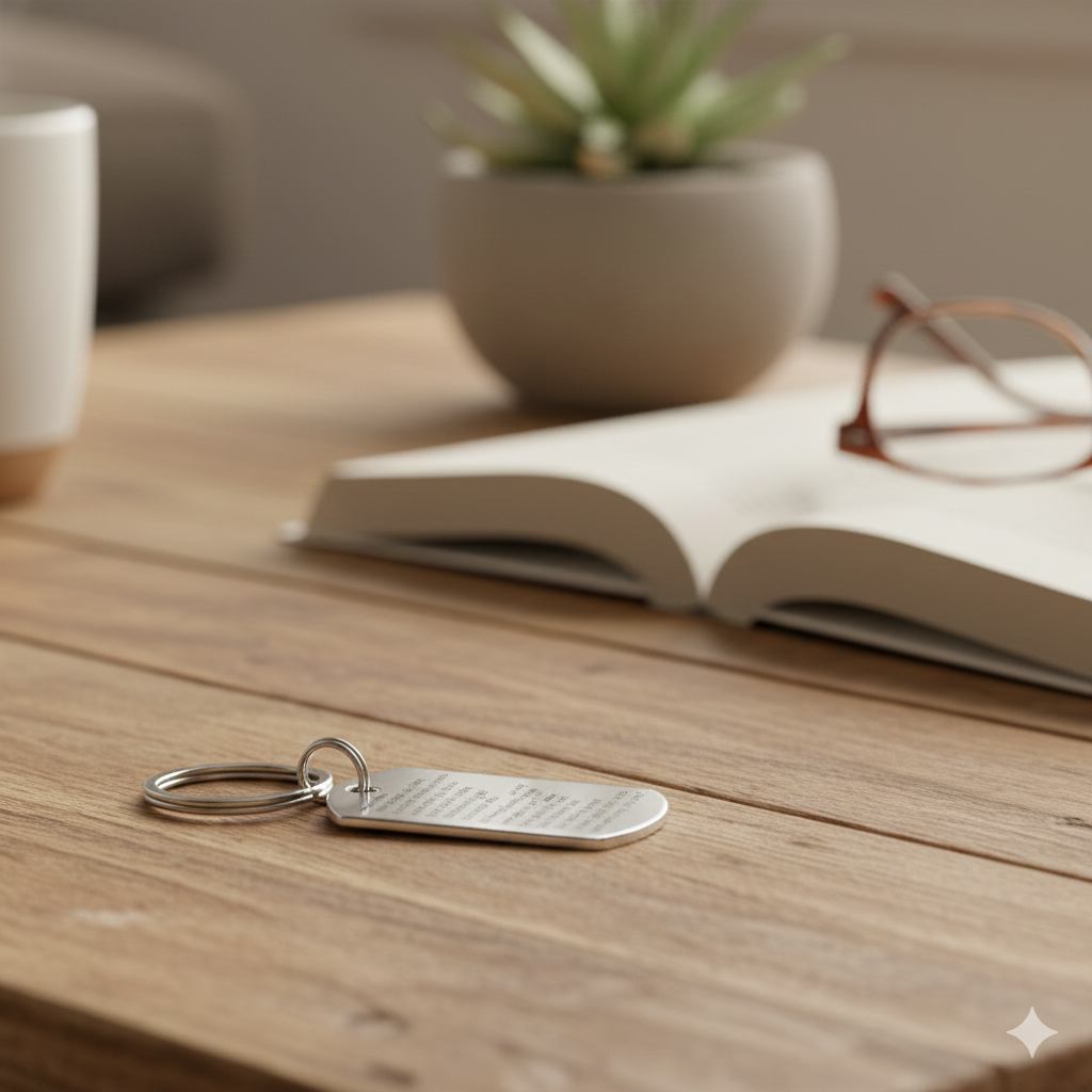 Your Choice of Song Lyrics Engraved Keychain