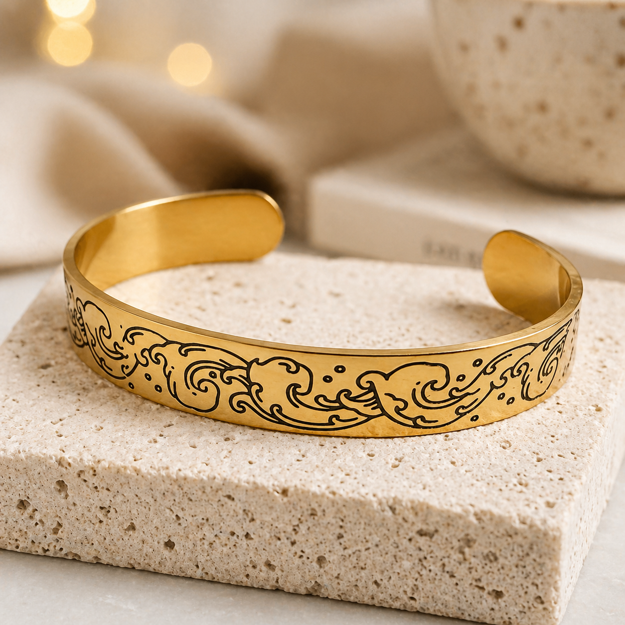 Wave Bracelet in Gold color
