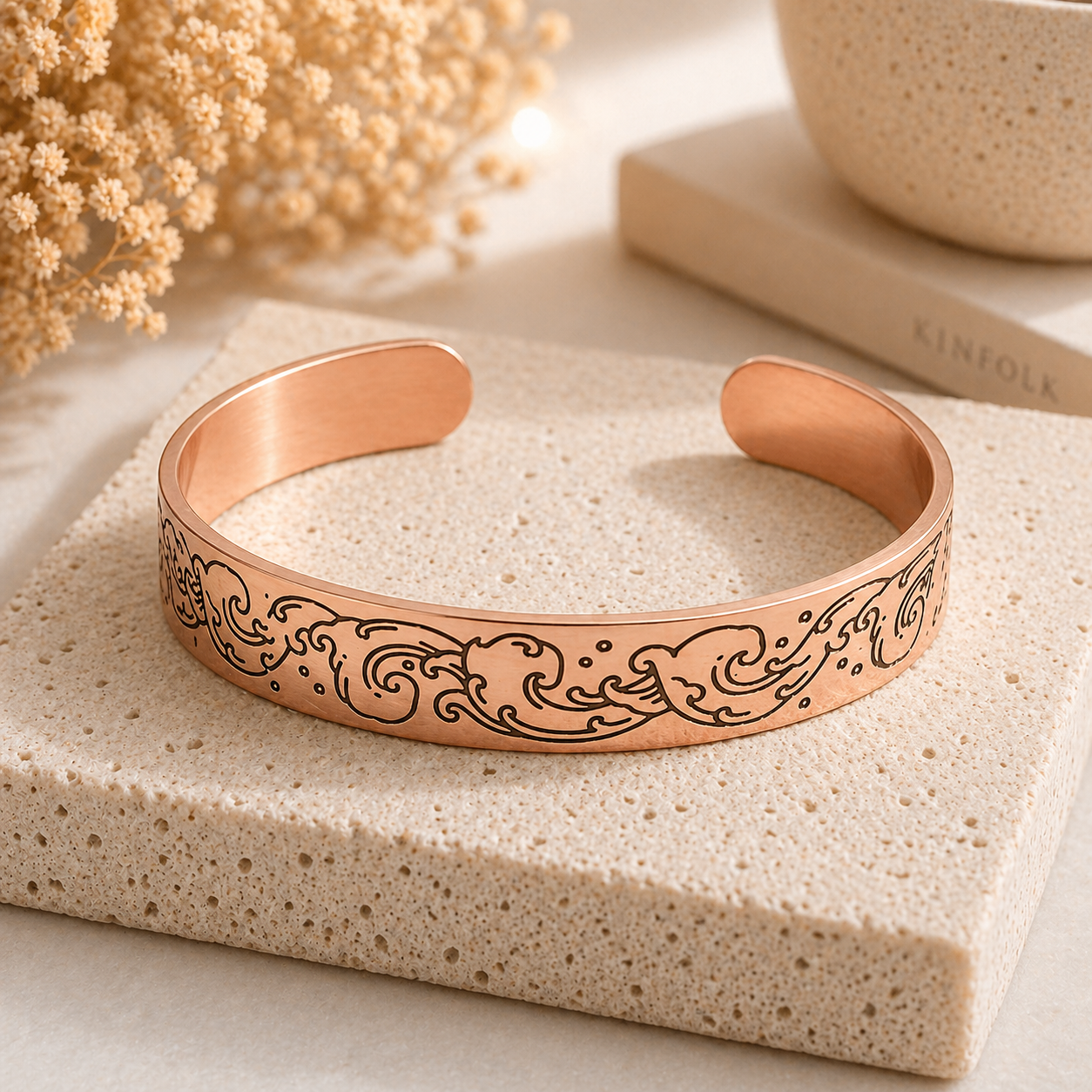 Wave Bracelet in Rose Gold color